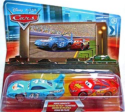 Damaged King, Lightning McQueen (with Rusteze sticker) - Movie Moments