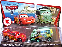 Lightning McQueen with Racing Wheels, Fillmore with Headset - Movie Moments