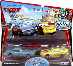 Lightning McQueen (Cars 2 Color Changer), Finn McMissile (color changer) - Color Changers Double