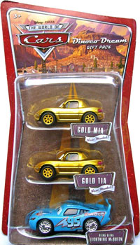 Gold Mia, Gold Tia, Bling Bling McQueen (variant) - 3 Pack