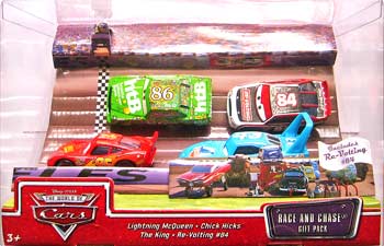 Re-Volting, Lightning McQueen (without Rusteze sticker), Chick Hicks, The King - 4 Pack