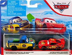 Dexter Hoover with Green Flag & Lightning McQueen - Movie Moments - Dinoco 400