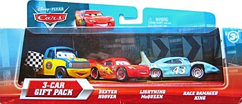 Race Damaged King (lenticular), Lightning McQueen lenticular v2, Dexter Hoover with Checkered Flag (lenticular) - Pack de 3 (lenticulars)