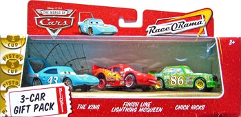 Finish Line McQueen, Chick Hicks, The King - 3 Pack