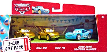 Gold Mia, Gold Tia, Bling Bling McQueen - 3 Pack