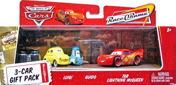 Guido, Luigi, Tar Lightning McQueen - 3 Pack