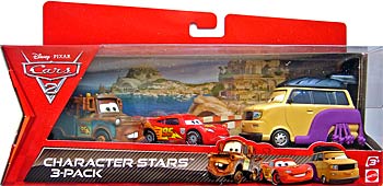 Lightning McQueen with Racing Wheels, Race Team Mater, Kingpin Nobunaga - 3 Pack