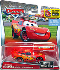 Lightning McQueen with Pit Stop Barrier - Movie Moments