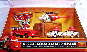 Dalmatian Tia, Rescue Squad Mater (pack variant), Dalmatian Mia, Rescue Squad Chopper - Pack de 4
