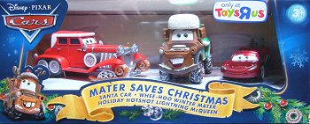 Santa Car, Whee-Hoo Winter Mater, Holiday Hotshot Lightning McQueen - 3 Pack