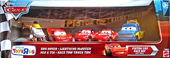 Tow, Ron Hover, Mia, Tia, Lightning McQueen (with Rusteze sticker) - 5 Pack