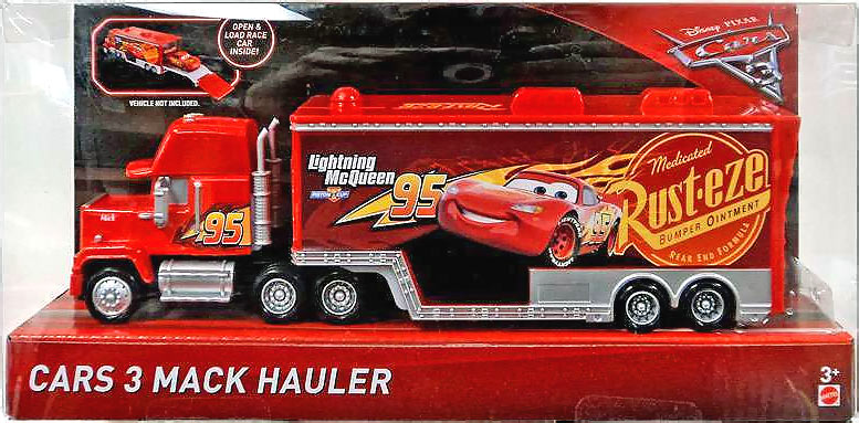 Disney The Cars 95 Mcqueen Mack Hauler Trailer Truck Die cast Toy Loose 
