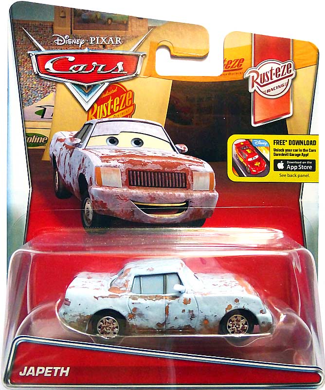 Disney Pixar Cars Japeth Rusty Blue Car Fan Rust-Eze Racing 1/55 Diecast loose 